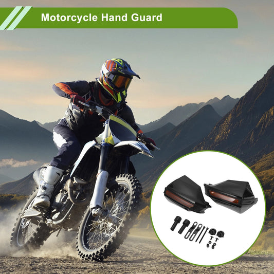 Set Universal Hand Guard Knuckle Protector Black PC Plastic for Motorcycles