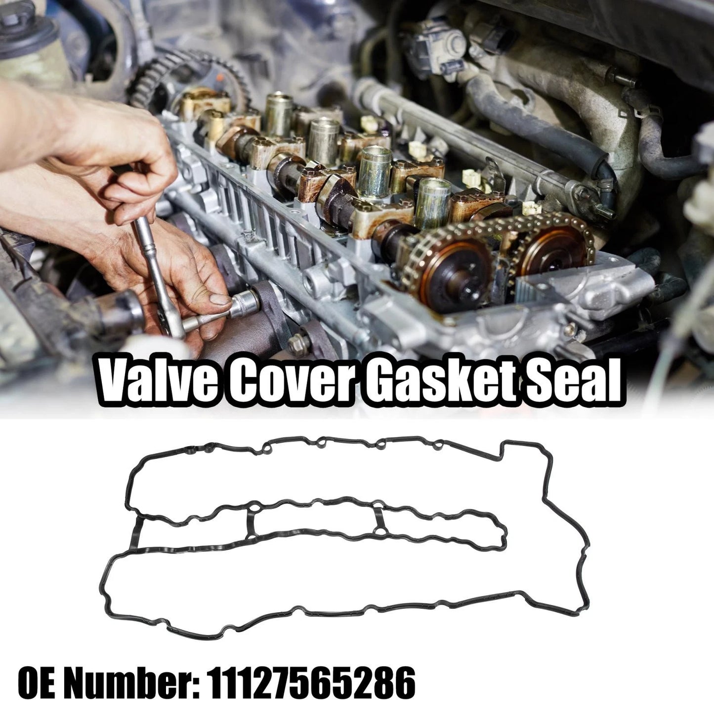 Black Valve Cover Gasket Seal for BMW 135i 335i 535i 740i X6 Z4 (2007-2013)