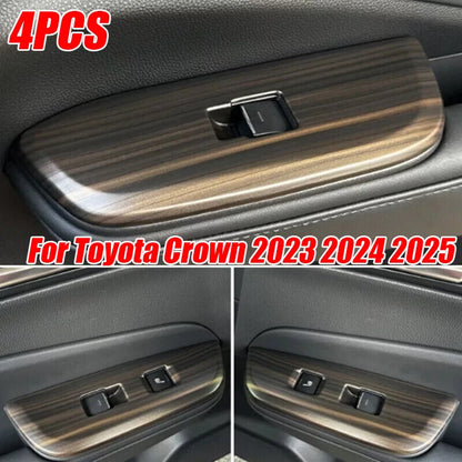 Wood Grain Window Lift Switch Panel Cover Trim for Toyota Crown (2023–2025)