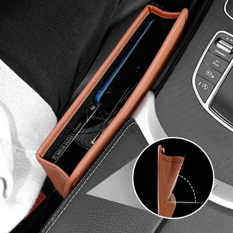 Multifunction Storage Bag for Car Interior Seat Gap Filler Organizer PU Leather