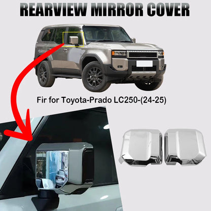 Chrome Rearview Mirror Cover Cap for Land Cruiser Prado LC250 (2024–2026)