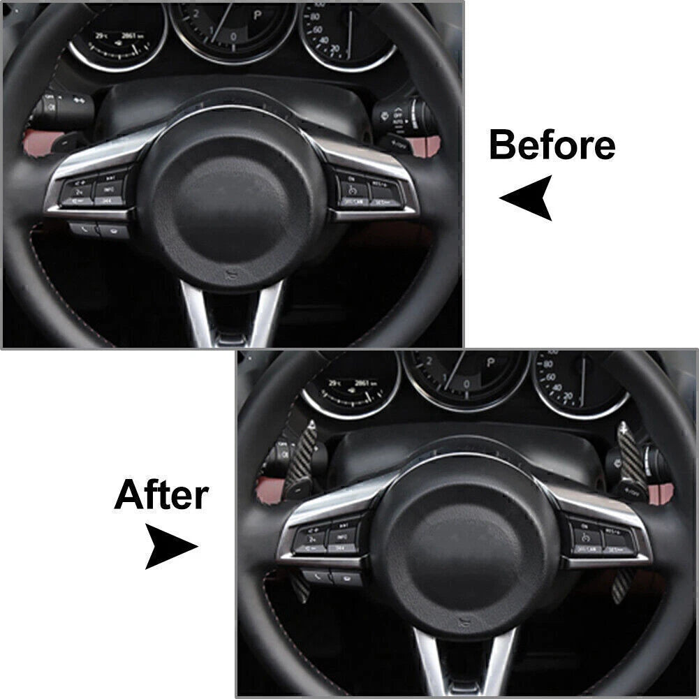 Carbon Fiber Paddle Shift Steering Wheel Shifter for Mazda CX-5, CX-3, 6 (2012-2023)