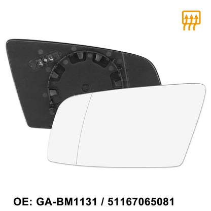 LH Heated Mirror Glass with Backing for BMW 550i 525i 528i 650i 535xi