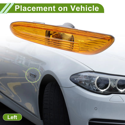 Left Side Marker Light Cover for BMW 320i (2002-2005) yellow