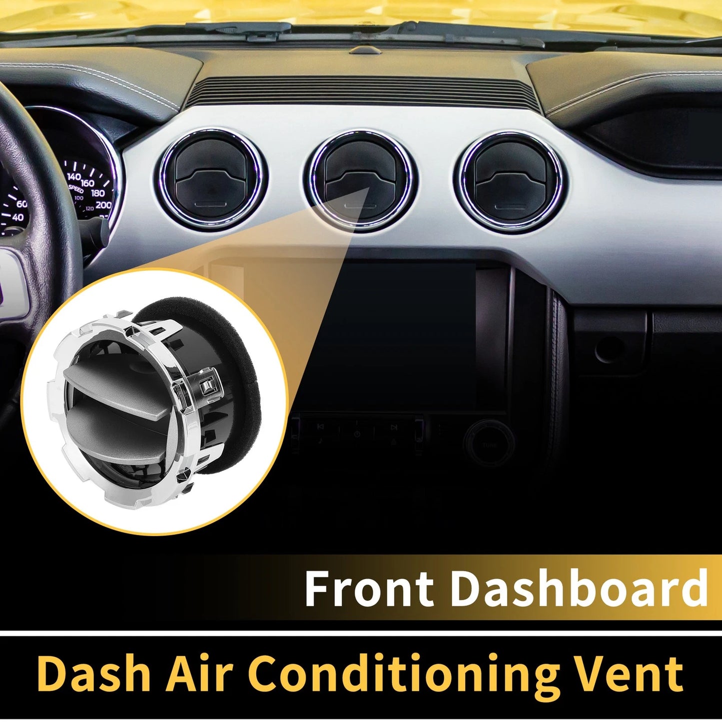 AC Heater Air Vent for Ford F-250 F-350 F-450 (2011-2016) - Titanium Tone