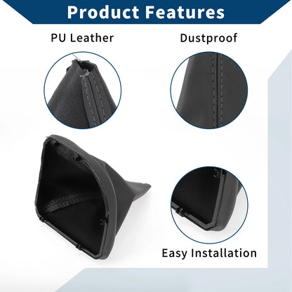 Car Gear Shift Stick Gaiter Grey Leather for BMW E60 E61 (2004-2008)