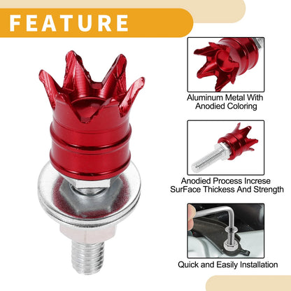 M6 / 40mm / License Plate Screws Cover Red Aluminum Alloy 4 Pcs for Universal Motorcycle