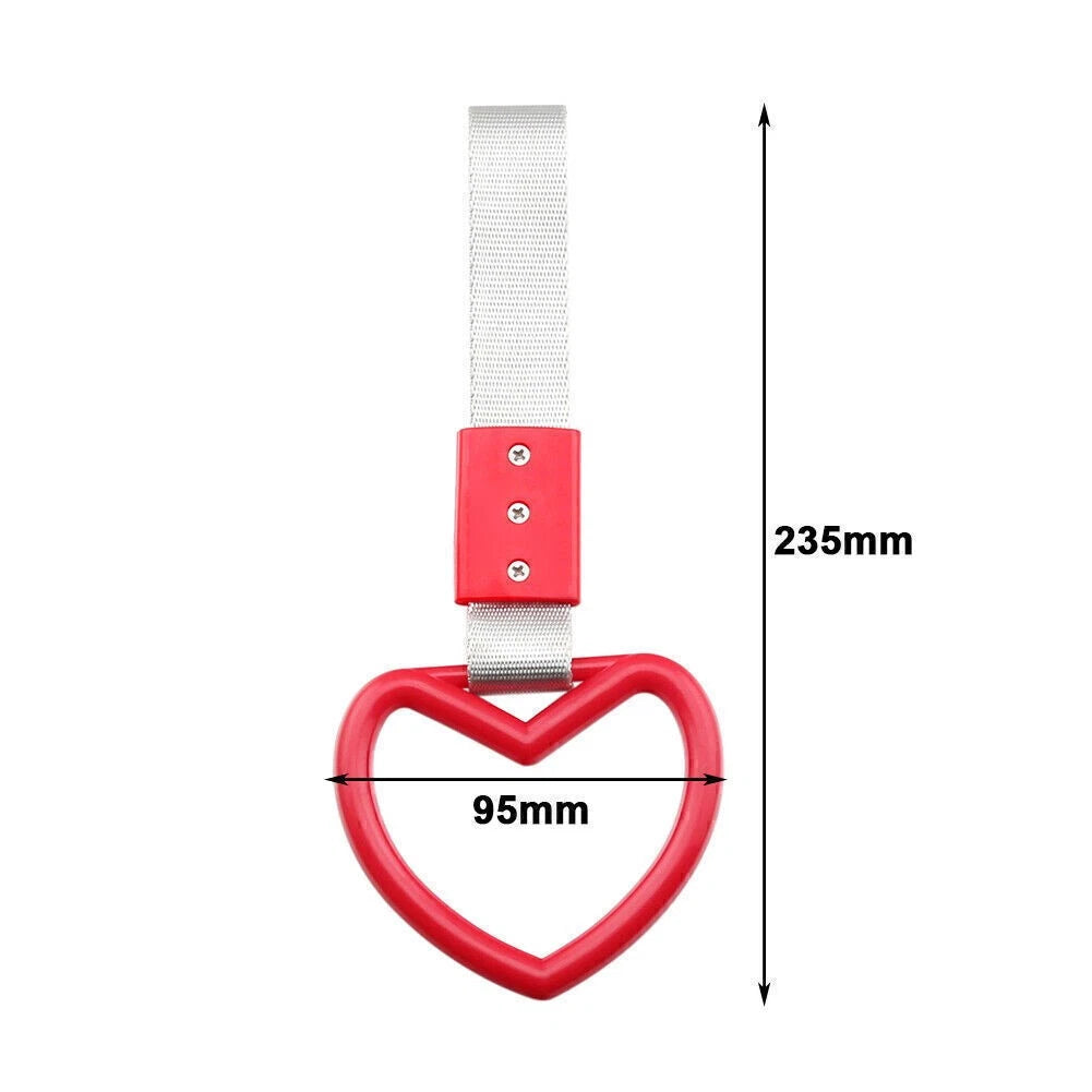 Heart JDM Tsurikawa Ring Handle Strap for Train Bus Drift Charm Tools Red