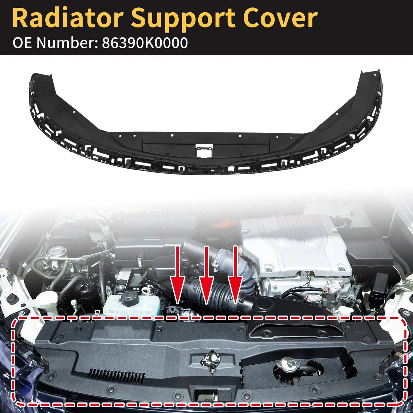 Radiator Support Cover for Kia Soul (2024-2026) ABS Black