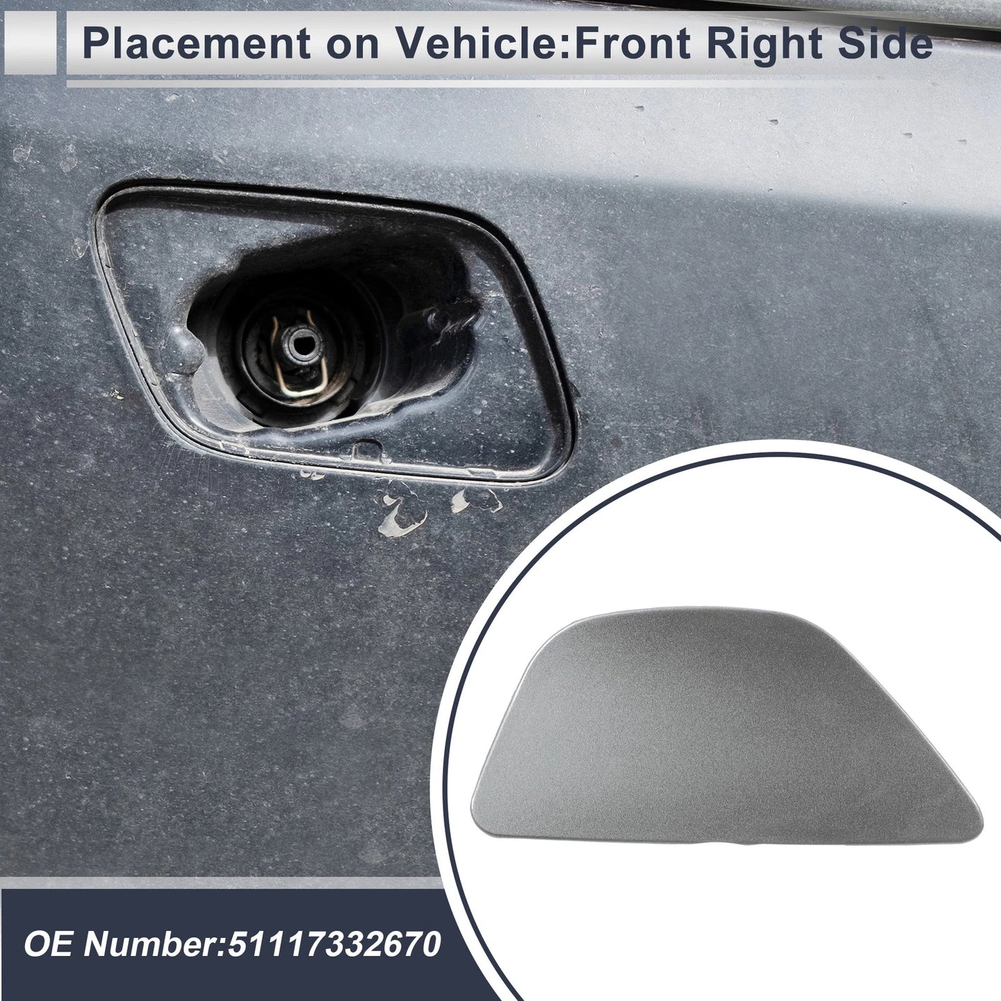 Front Right Washer Nozzle Cover for BMW 535i GT (2014-2017)