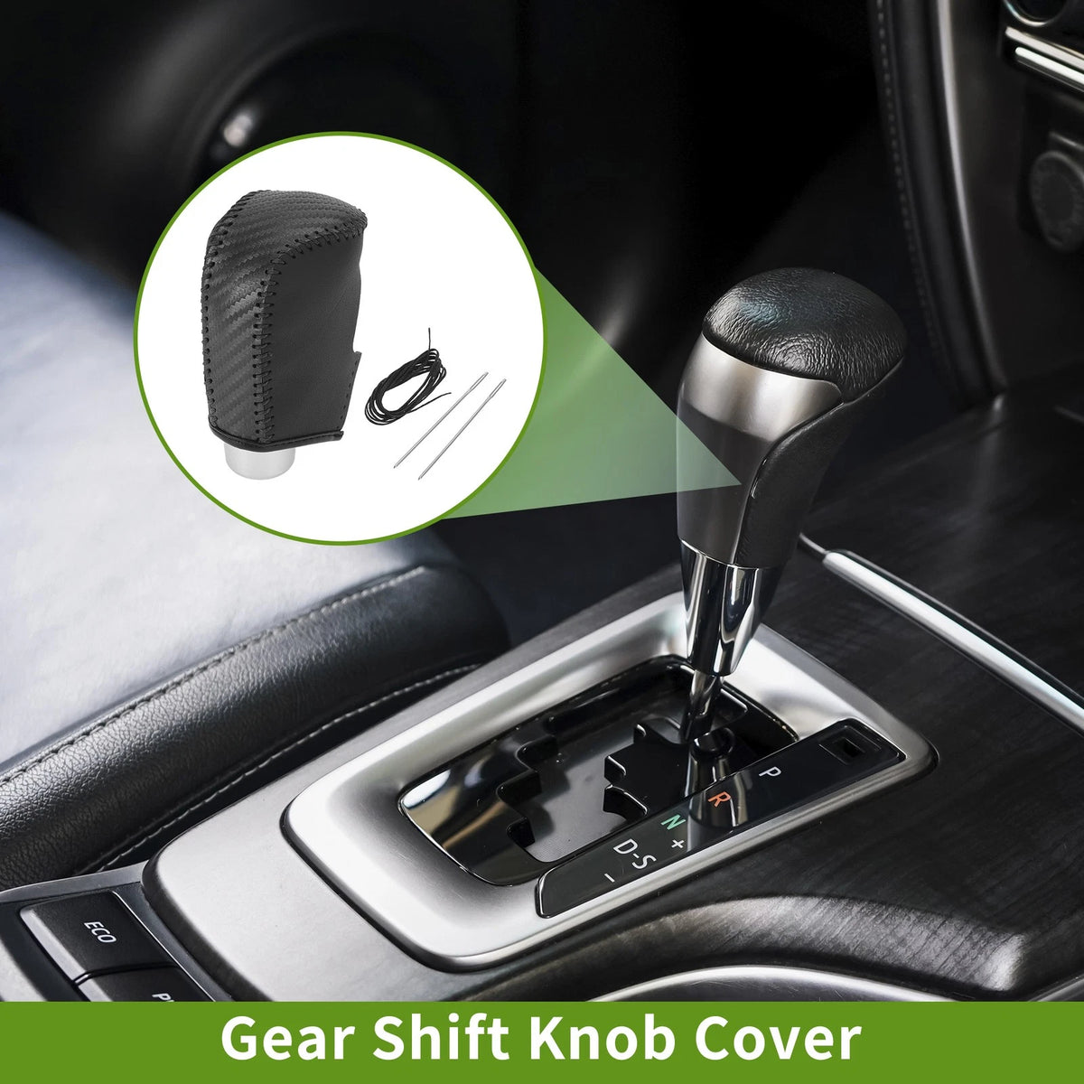 Car Gear Shift Knob Cover for Mazda 3 (2014-2018) Black Carbon Fiber