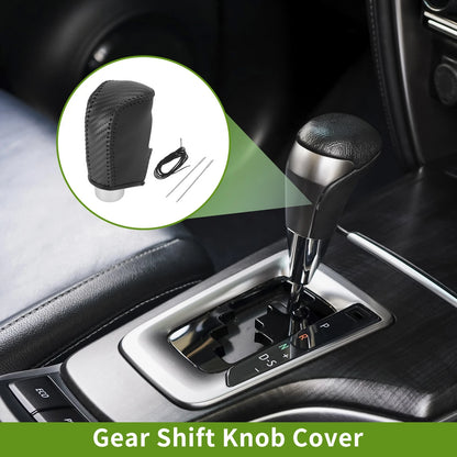 Car Gear Shift Knob Cover for Mazda 3 (2014-2018) Black Carbon Fiber