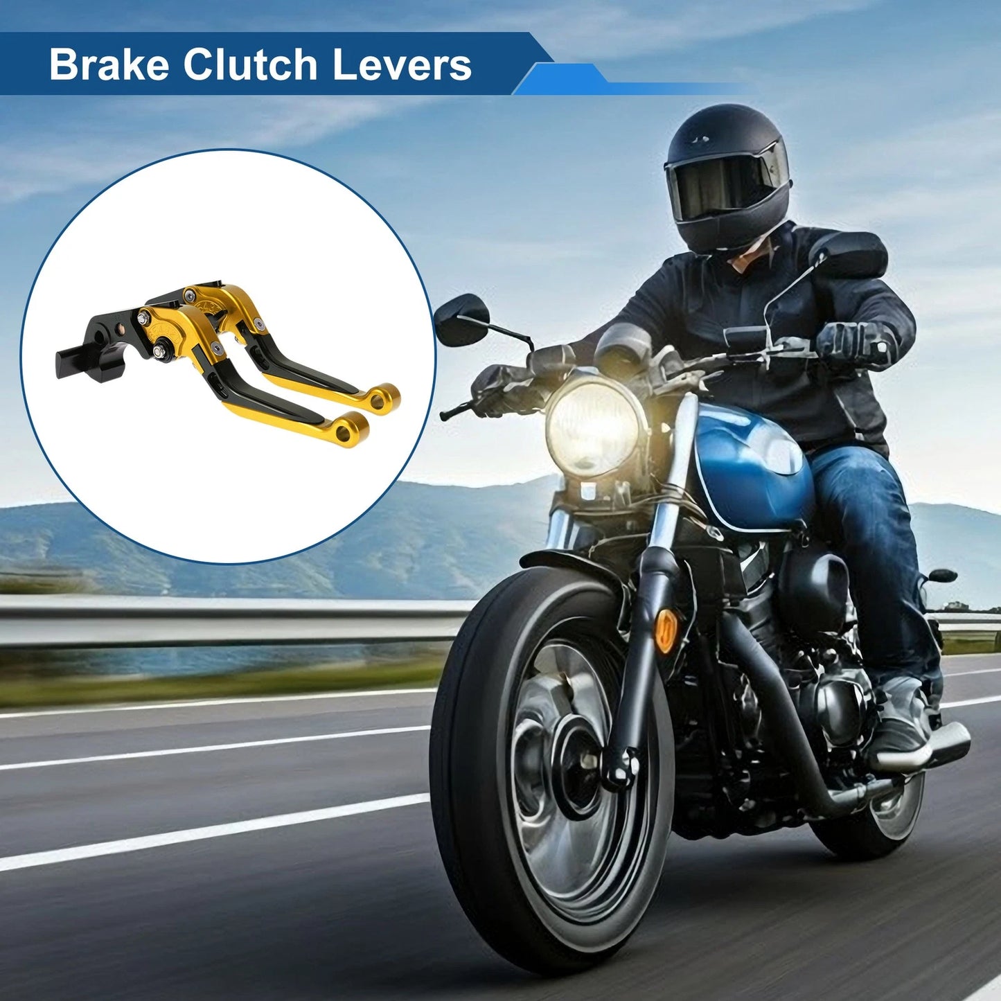 1 x Adjustable Short Long Brake Clutch Lever for Kawasaki ZX-14R (2006–2017)
