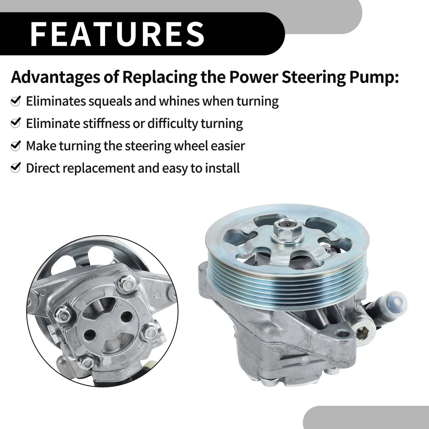 Power Steering Pump with Pulley for Honda Civic 2006-2011 1.8L
