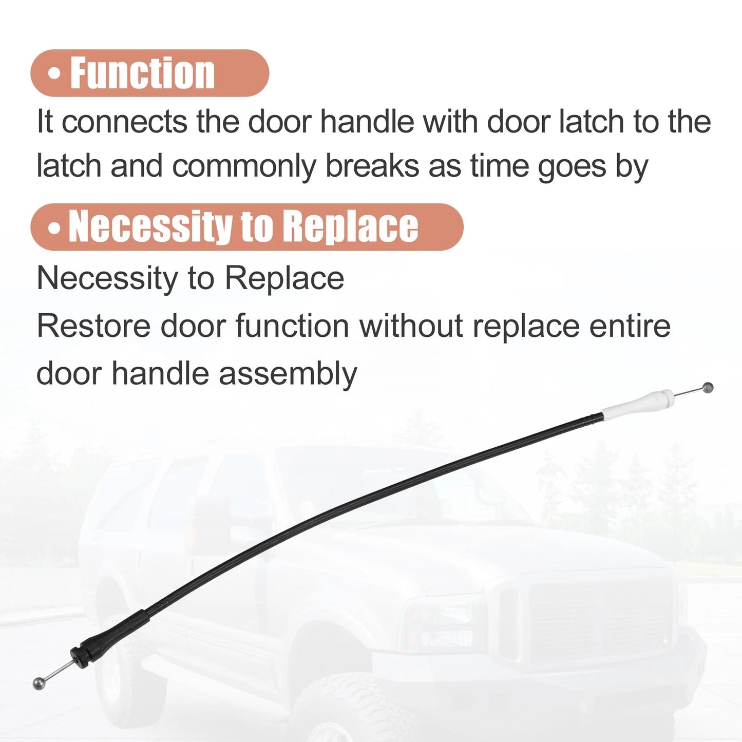 Rear Left Cargo Door Lock Release Cable for Ford Excursion (2001-2005)