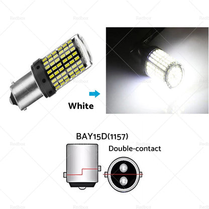 P21/5W BAY15D 1157 144SMD White LED Brake Light Bulbs for Car