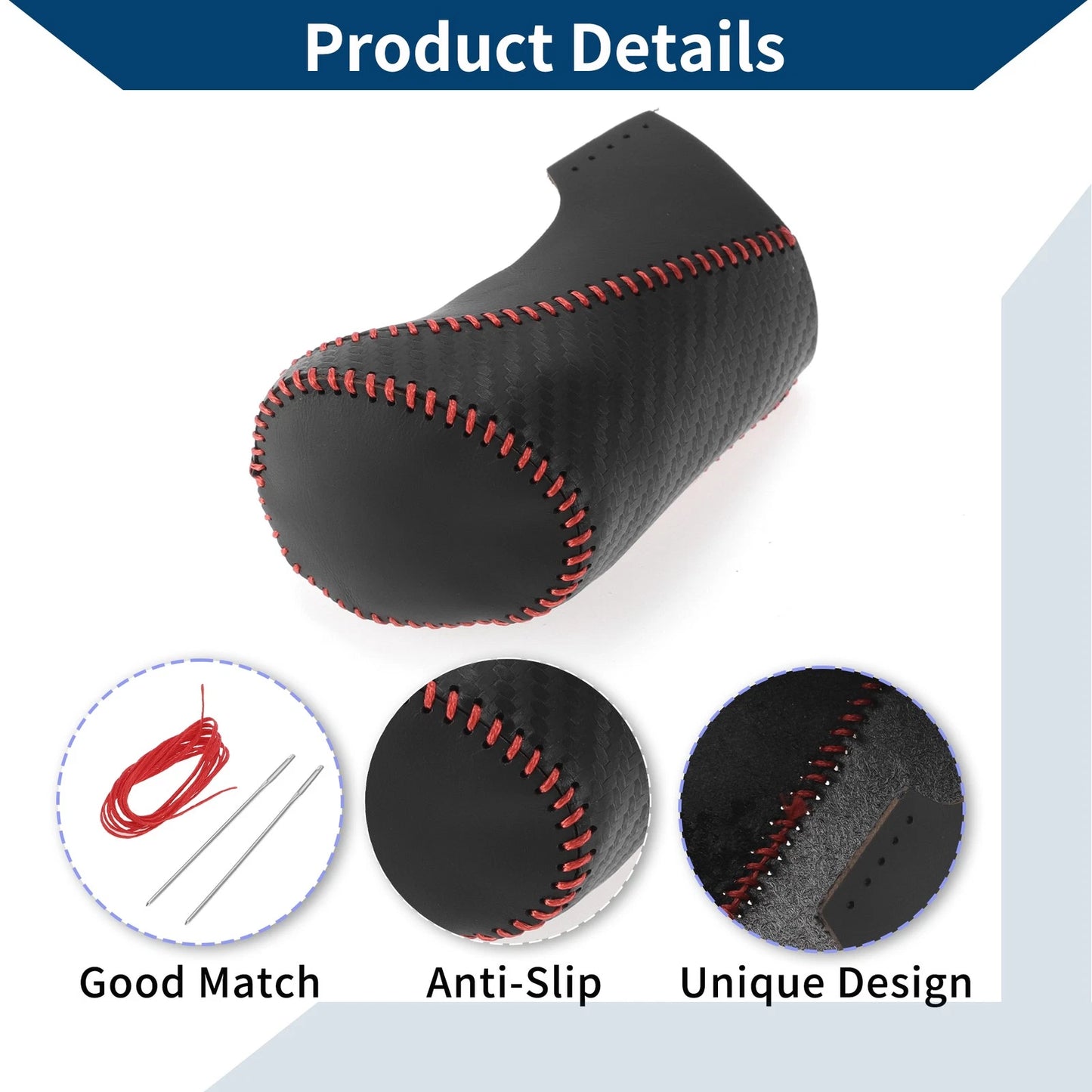 Gear Shift Knob Cover for Chevrolet Malibu (2016 - 2020) Black Carbon Fiber Red