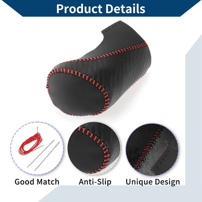 Gear Shift Knob Cover for Chevrolet Malibu (2016 - 2020) Black Carbon Fiber Red