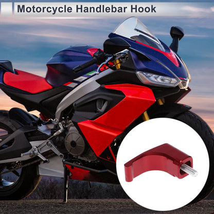 L-Shape Aluminum Alloy Motorcycle Hanging Hook 1 Set 46mm Red for Car