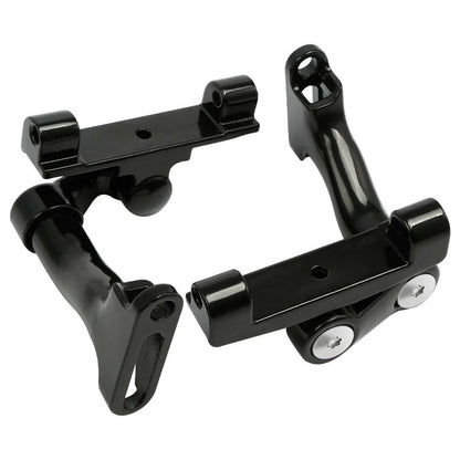 Black Adjustable Rear Footboard Mount for Harley Road King 1993-2025