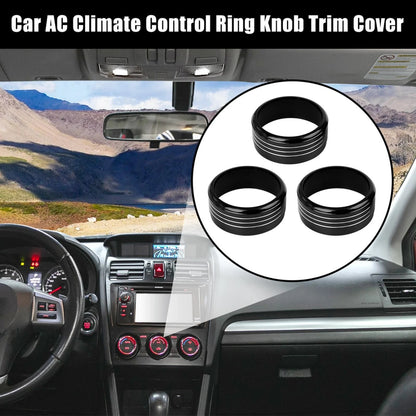 3 x Black AC Climate Control Knob Covers for Subaru Impreza WRX/STi (2008-2014)