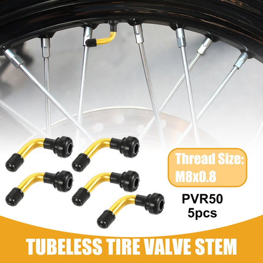 5 Pcs PVR50 Tubeless Tire Valve Universal for Cars Motorcycles Gold Tone