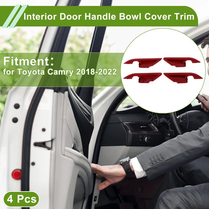 Interior Door Handle Bowl Cover Trim / 4 Pcs / for Toyota Camry (2018–2022)