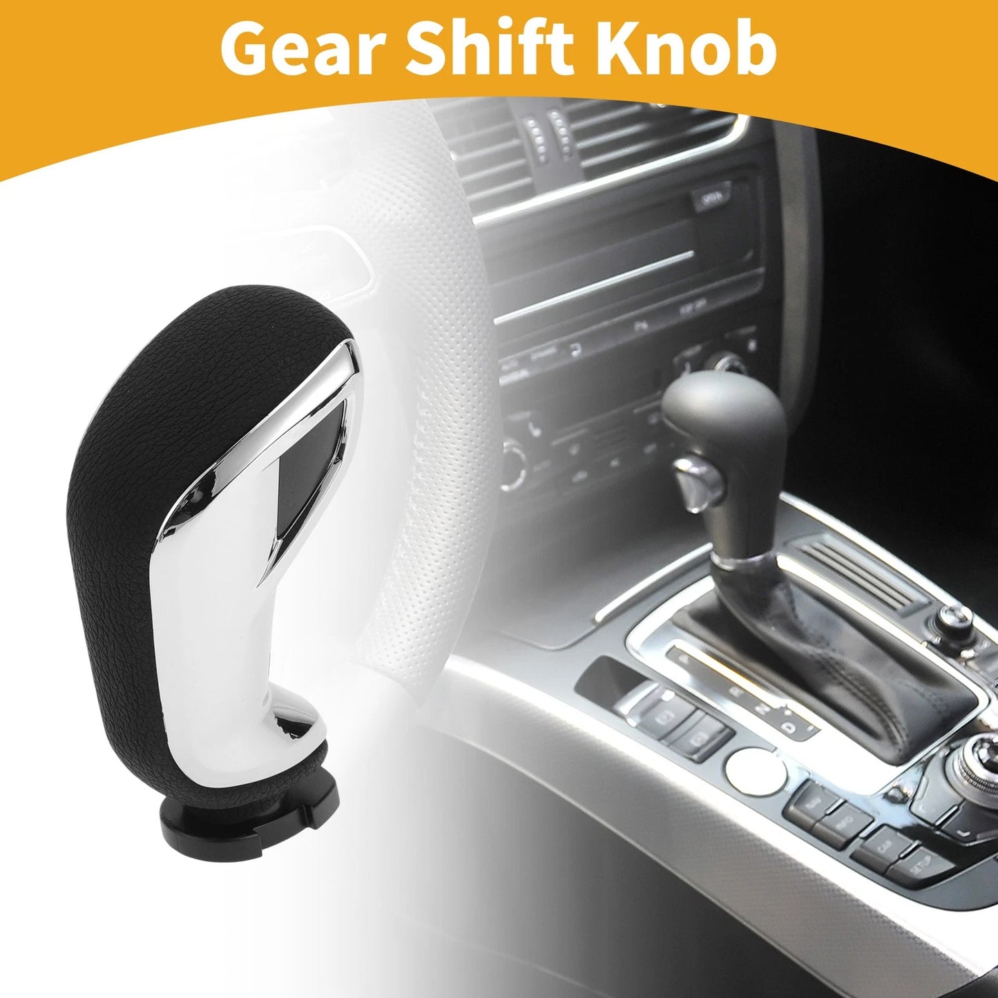 Automatic Gear Shift Knob for Peugeot 408 2010-2020 Black Faux Leather