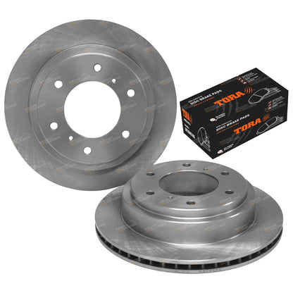 Rear Brake Rotors & Pads for Mitsubishi Pajero NM NP NS V6 4cyl (2000-2008)