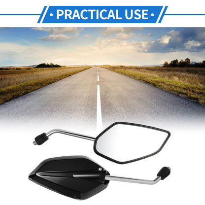 M10 / Rear View Mirrors / Prismatic Shape Handlebar Black Iron for Motorcycle
