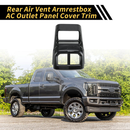 Carbon Fiber Rear Armrest AC Outlet Panel for Ford Ranger (2023-2024)