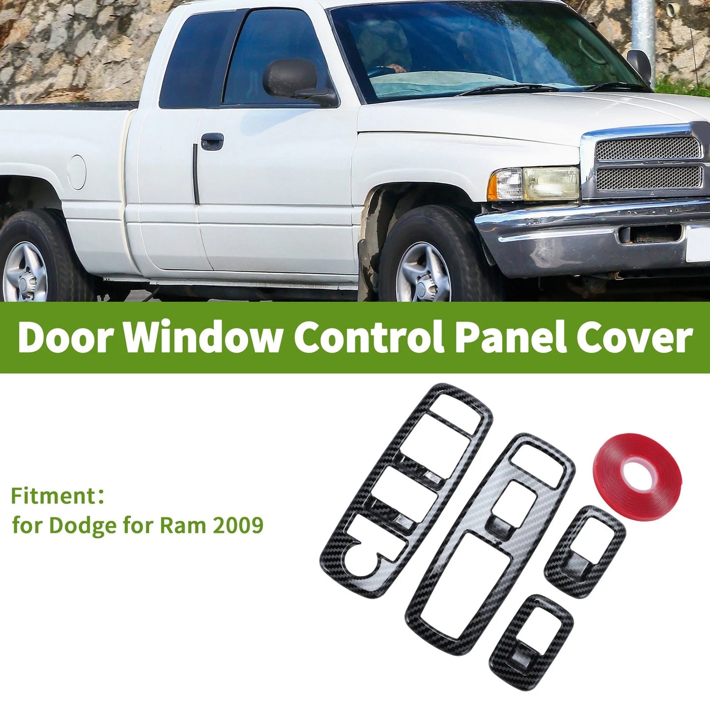 4 Pcs Window Switch Bezel Covers for Dodge Ram (2009)