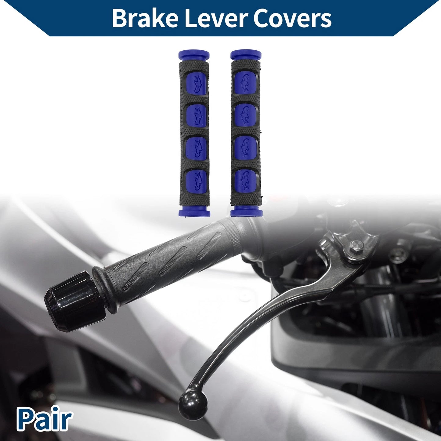 3/8" 10mm Brake Lever Cover Sleeve Blue 1 Pair for Motorcycle