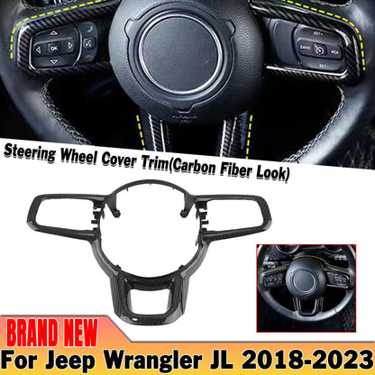 Carbon Fiber Steering Wheel Cover for Jeep Wrangler JL (2018-2023)