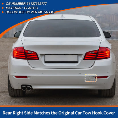 1 Pcs Rear Car Bumper Tow Hook Cover for BMW 5 Series Ice Silver