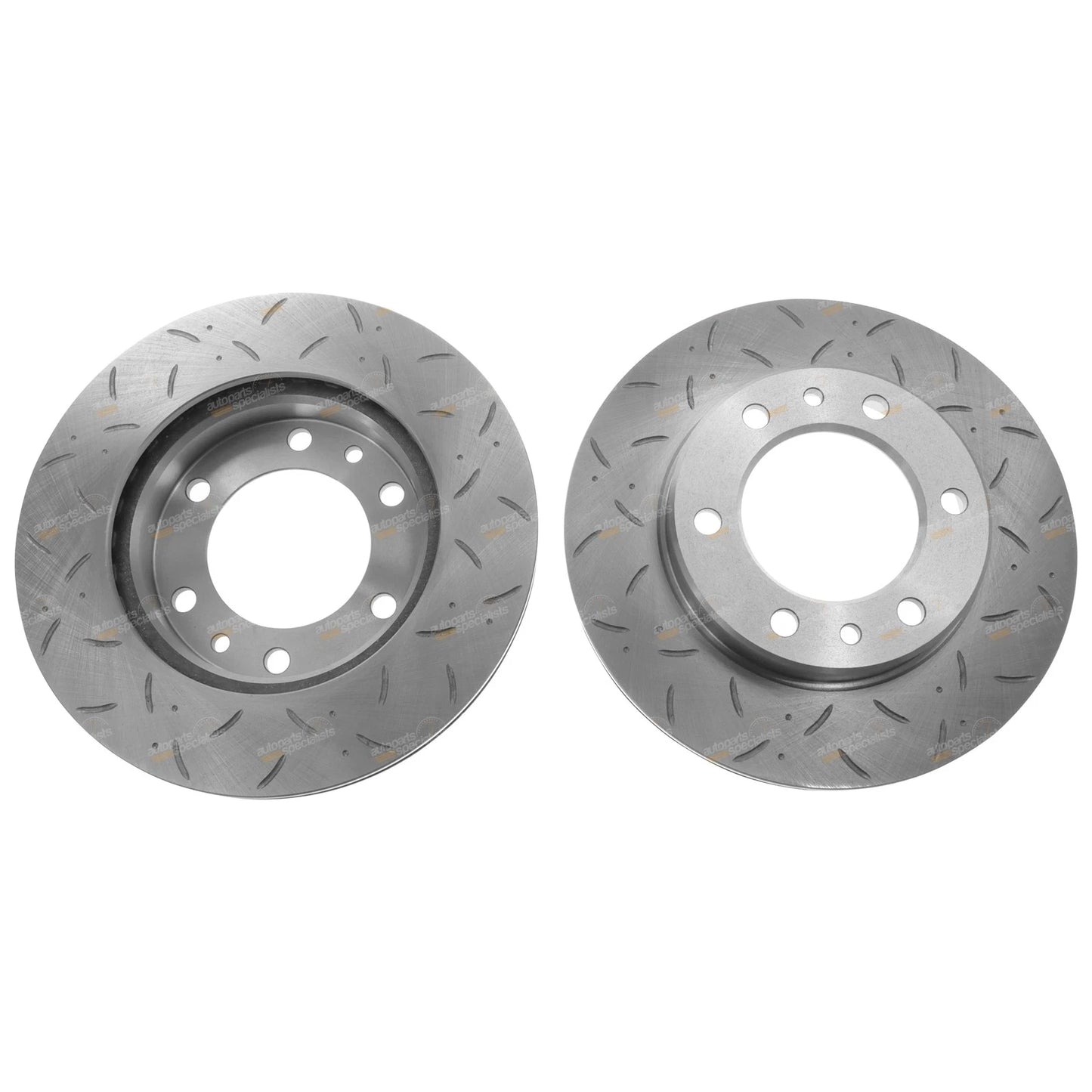 2 x Drilled + Slotted Disc Rotors + Pads for Landcruiser (1980–1990)