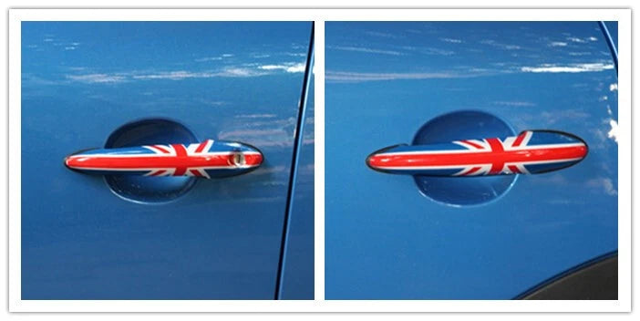 Pair Union Jack UK Flag Exterior Door Handle Cover Trim Fit for Mini Cooper R53