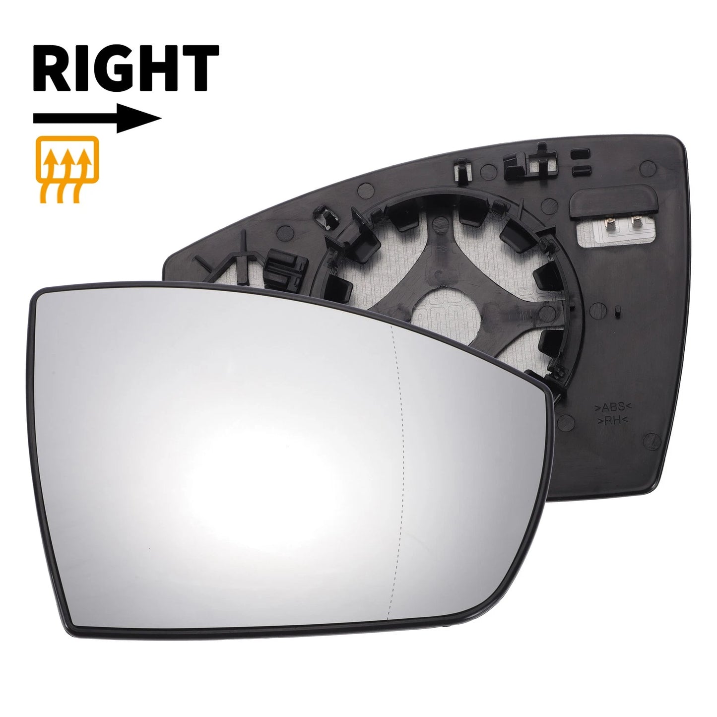 Right Side White Heated Mirror Glass for Ford Galaxy (2006-2015)