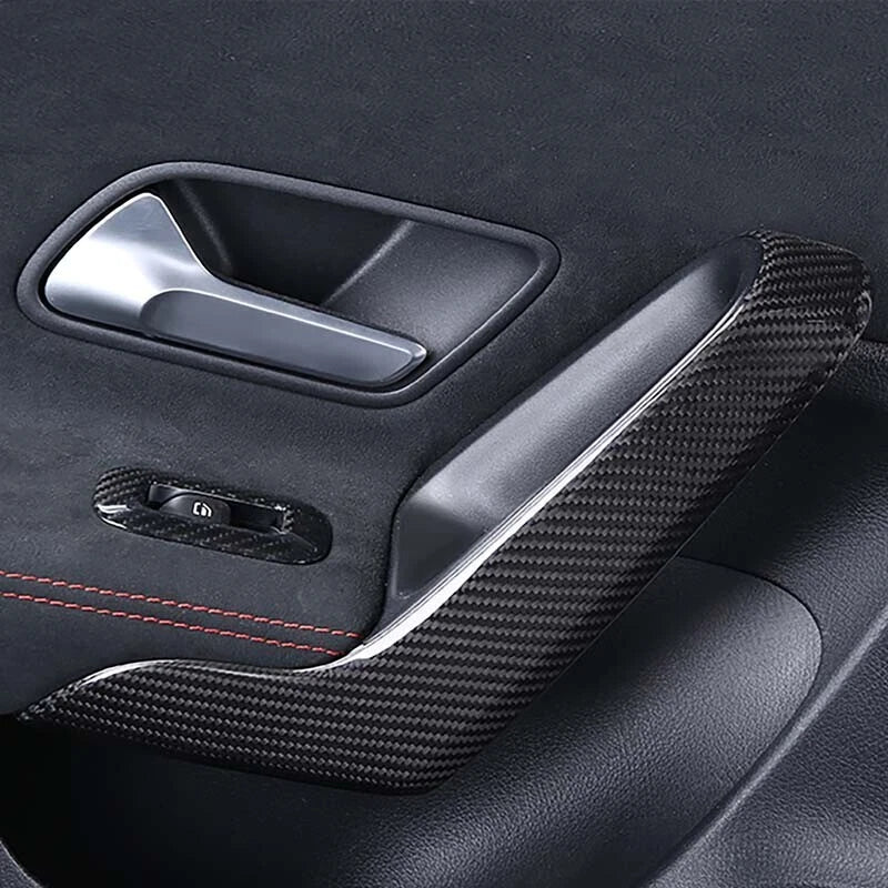 Real Carbon Fiber Interior Door Handle Panel Trim For Benz CLA 2020+ A200 A250