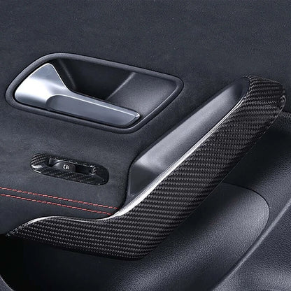 Real Carbon Fiber Interior Door Handle Panel Trim For Benz CLA 2020+ A200 A250