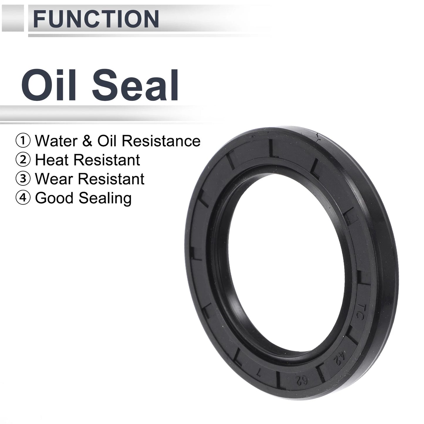 Oil Seal 42x62x7mm 5 Pcs Rotary Shaft Seal NBR Rubber
