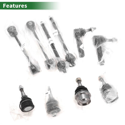 10 Pcs Suspension Kit Tie Rod Ends Sway Bar Links for Jeep
