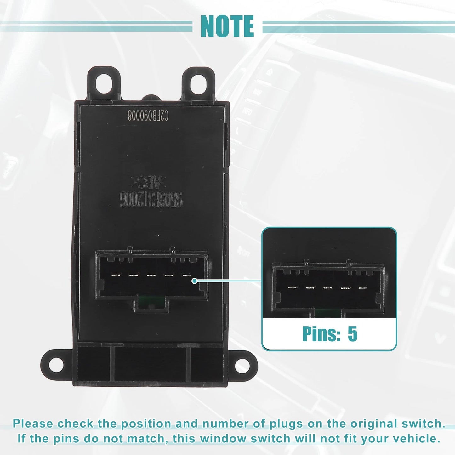 Passenger Side Power Window Switch for Honda Civic (2012-2015)
