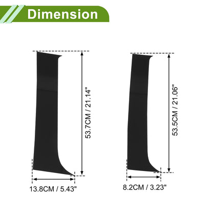 4 Pcs Black Door Pillar Window Trim for Chevy Silverado (2007 - 2013)