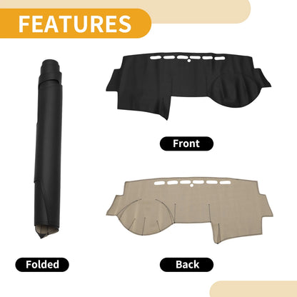 Dashboard Cover Black for Honda Accord (2003-2007) 1 Pcs Anti-Slip