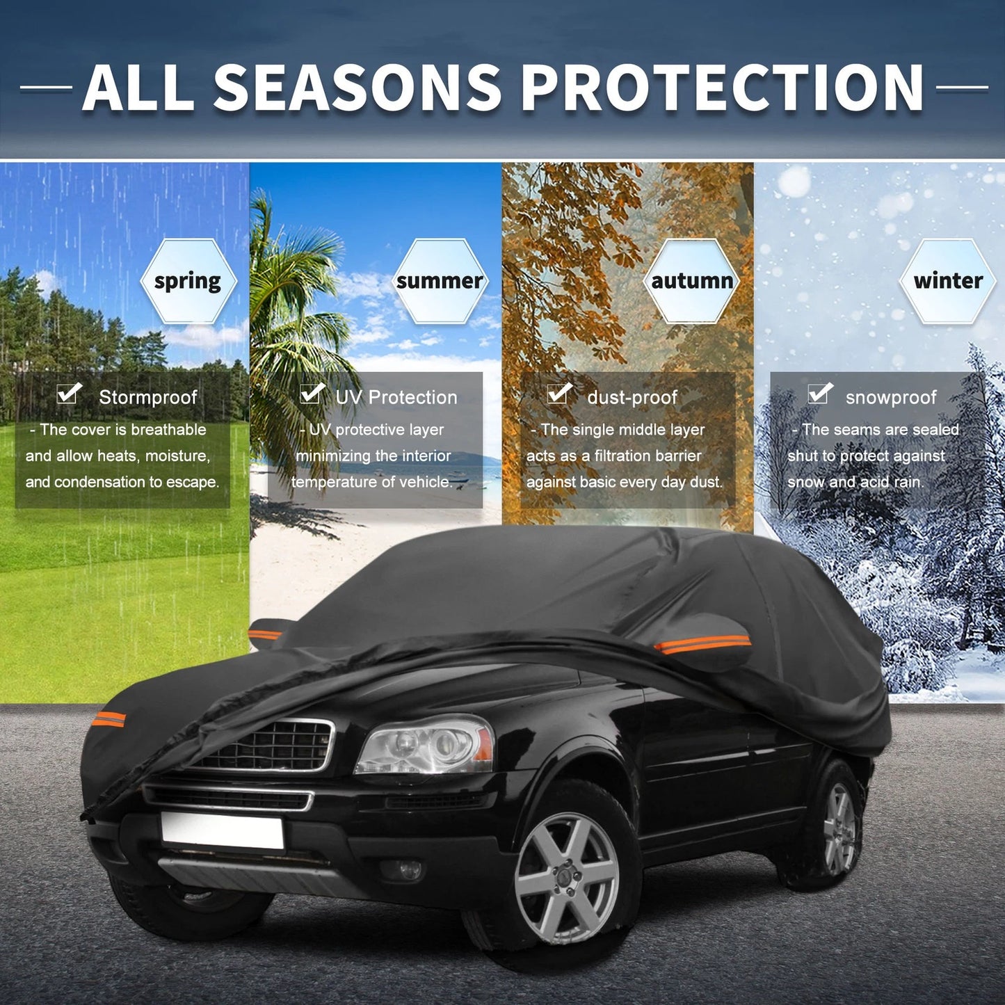 Waterproof Aluminum Film Car Cover for Volvo XC90 (2003-2023)
