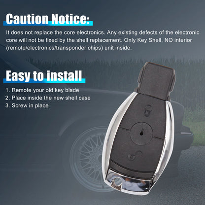 Uncut Key Fob Remote Case Shell for Mercedes