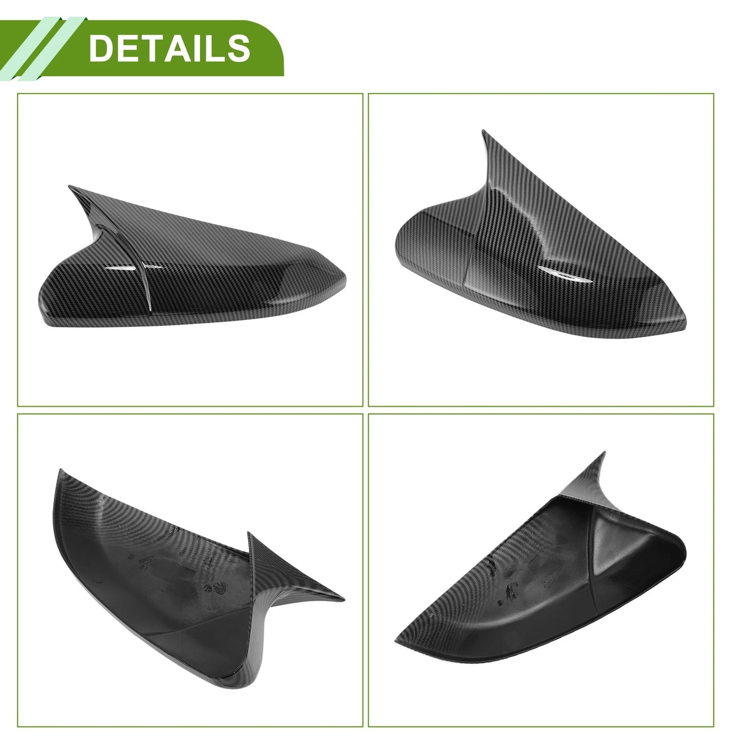 Left Right Side Mirror Cover Caps for Honda Civic (2016-2021)