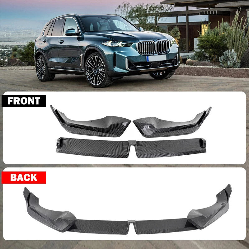 Carbon Black Front Bumper Lip Spoiler for BMW X5 G05 M Sport (2024+)