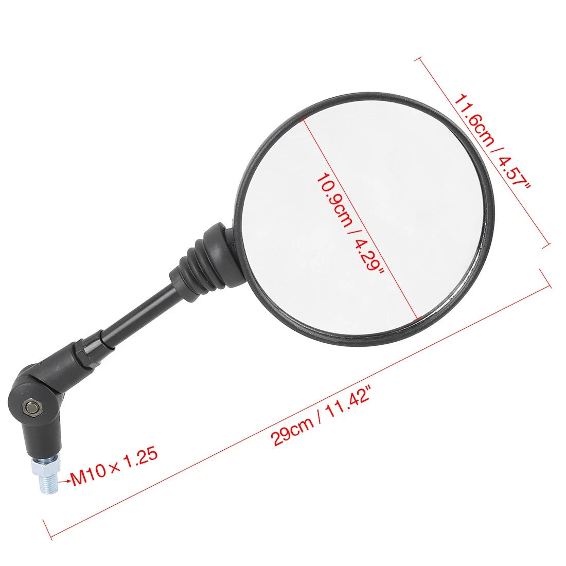 2 x 10mm Round Motorcycle Rear View Side Mirrors Folding for 7/8" Handle Bar